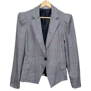 𝅺Rinascimento Plaid Black & White Blazer Size Medium Academia Preppy Classic